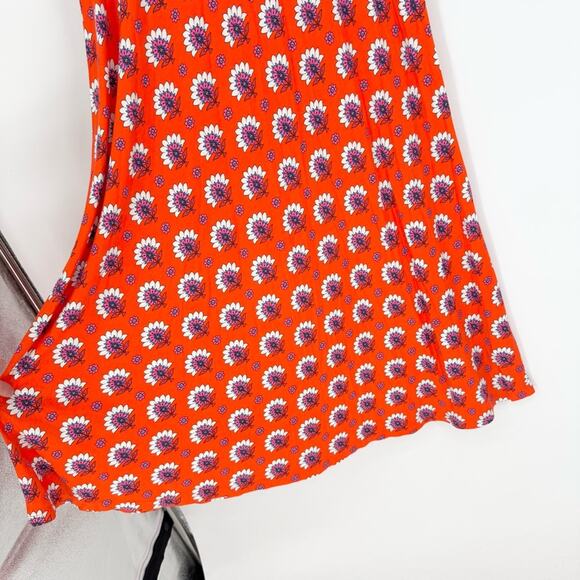 Boden Rebecca Jersey Midi Tea Dress In Passion Geo Orange Size 6R Party Shower - Picture 10 of 15
